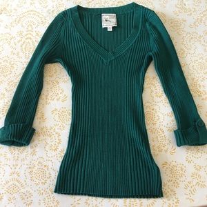 Green V-neck Sweater